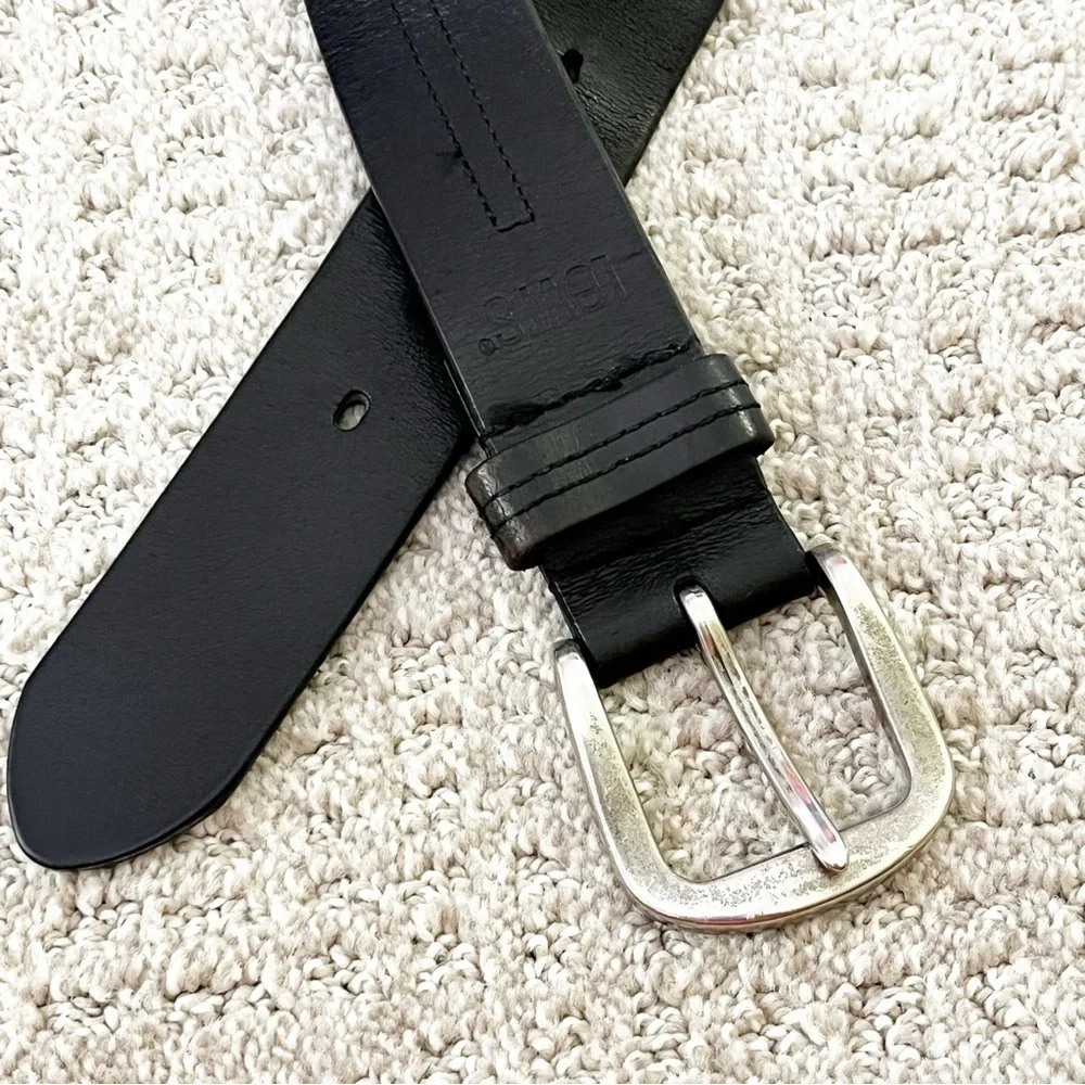 Levis Mens Black Leather Belt Sz 38 Classic 1.5